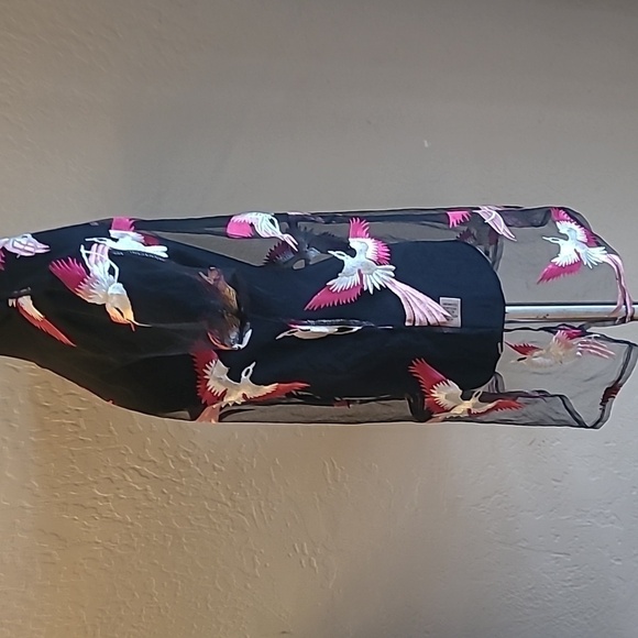 Impulsive Pink Crane sheer embroidered Tunic M - Picture 3 of 9